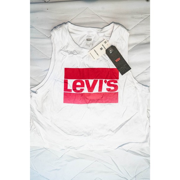 Levi's Womens Graphic Crop Tank, White, Med - Picture 2 of 4